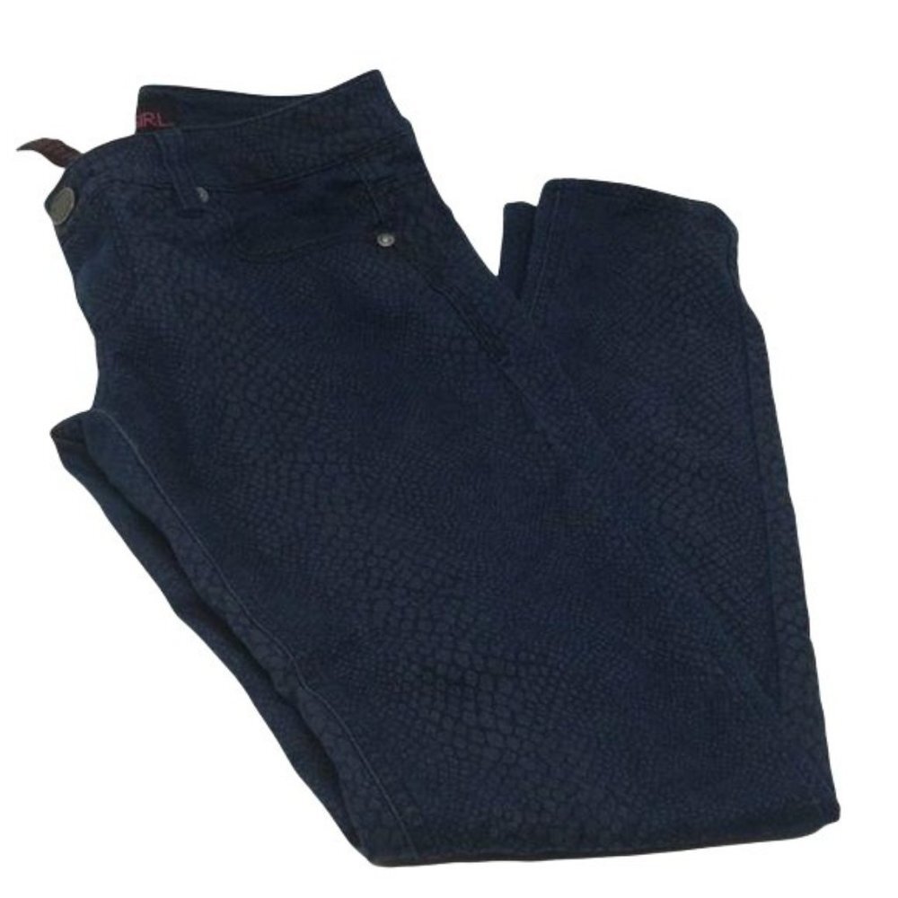 Material Girl Snake Print Blue Wash Skinny Jeans